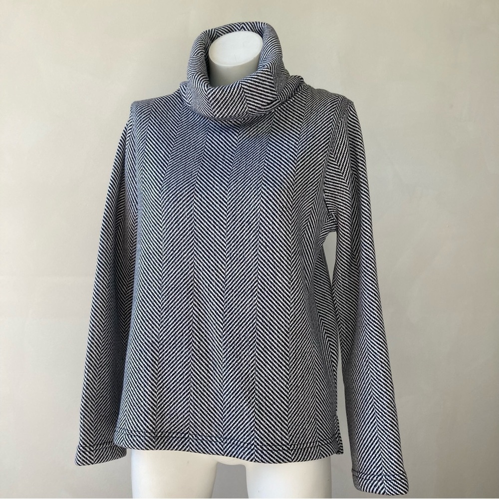 Herringbone Mock Neck Patterned Sweater - image 2